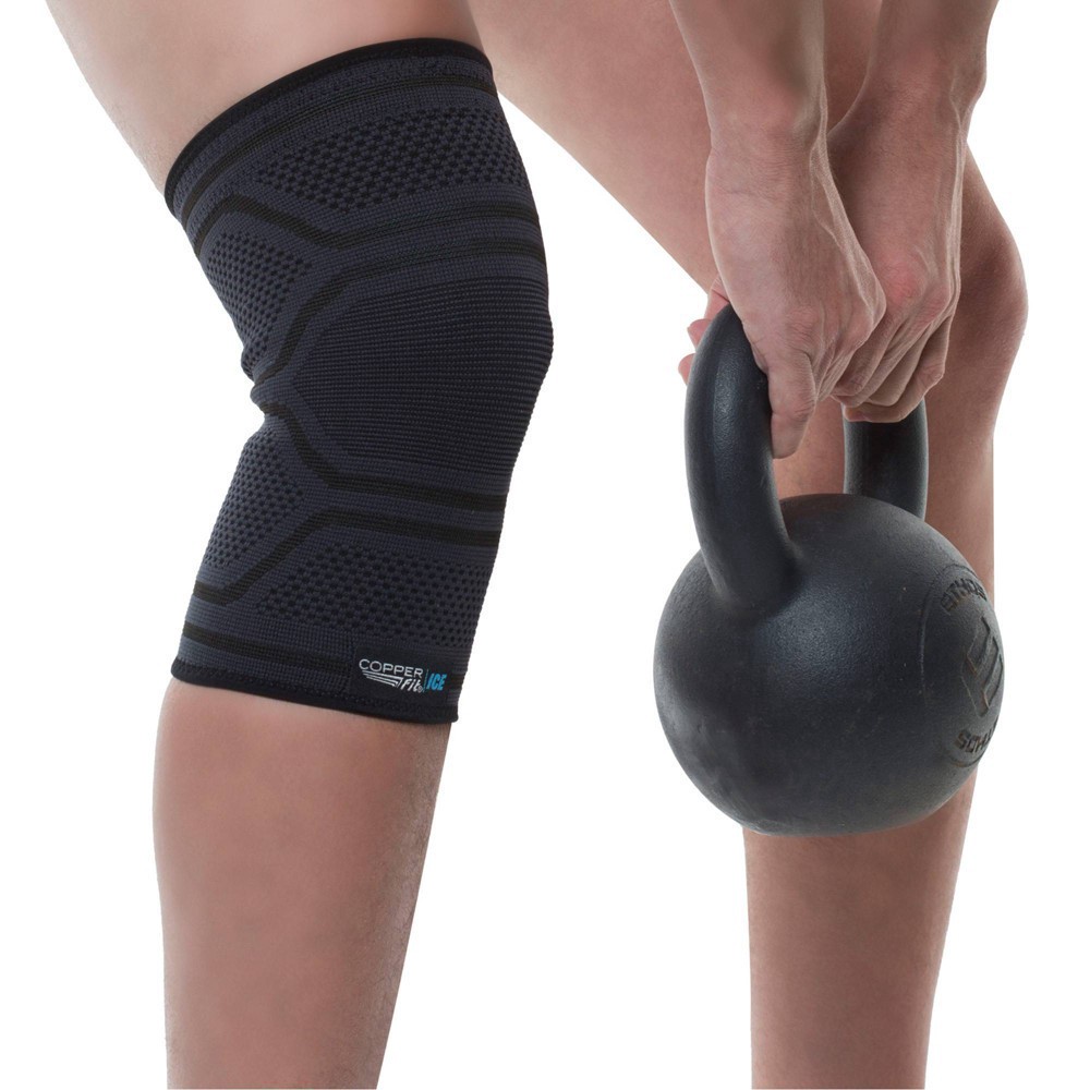 slide 3 of 6, Copper Fit Ice Unisex Relief + Recovery Strong Compression L/XL Knee Sleeve 1 Each, 1 ct