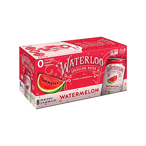 slide 1 of 1, Waterloo Watermelon Sparkling Water, 8 ct