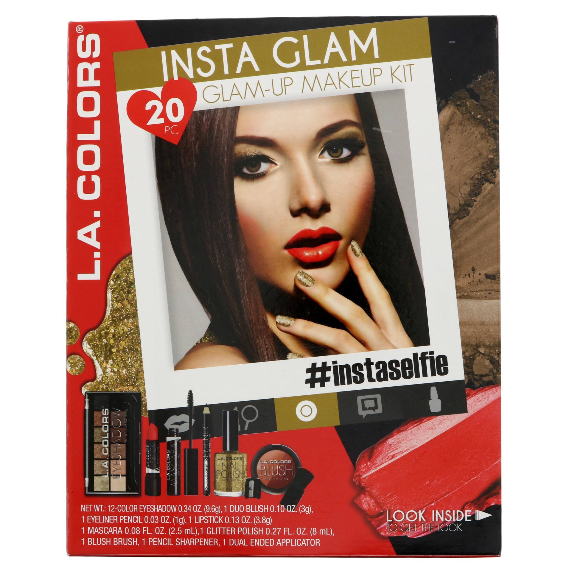 slide 1 of 1, L.A. Colors Insta Glam 20 Piece Make Up Kit, 20 pc