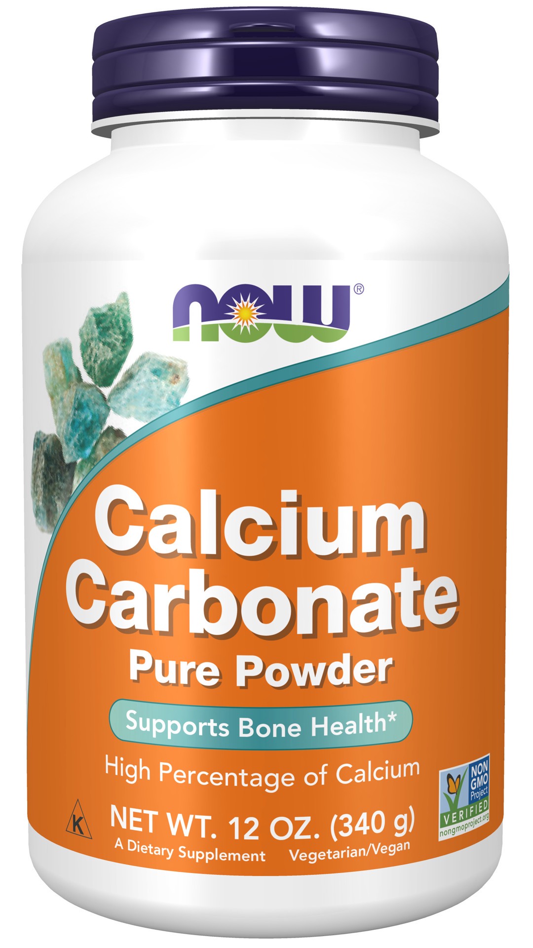 slide 1 of 4, NOW Calcium Carbonate Powder - 12 oz., 12 oz