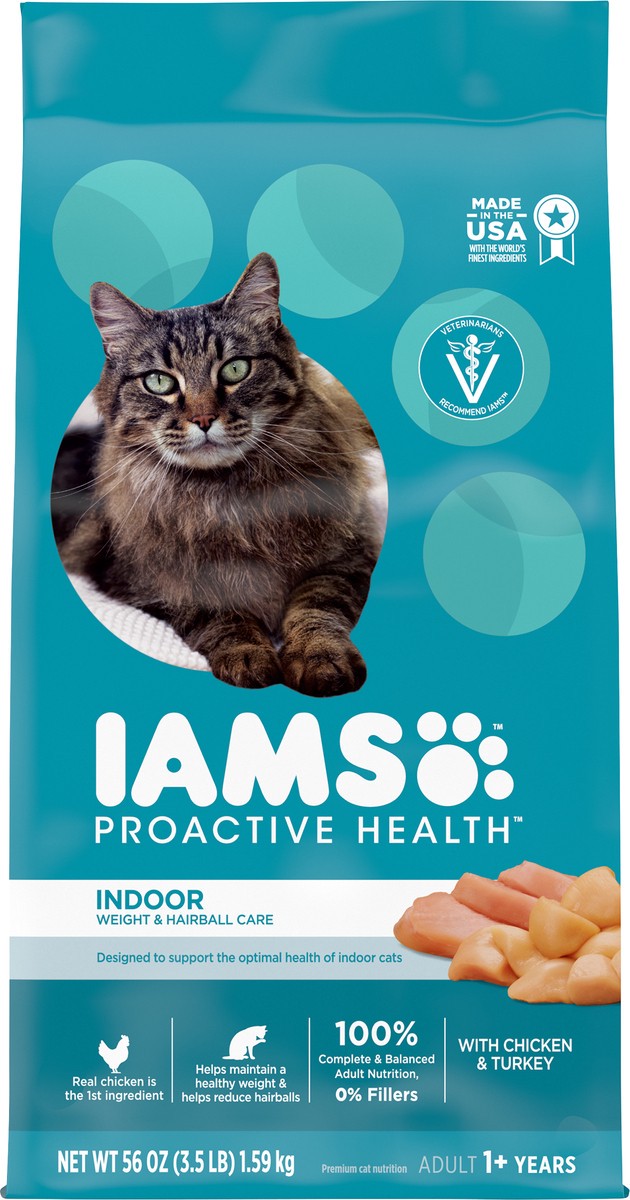 slide 1 of 9, IAMS ProActive Health Chicken & Turkey Indoor Adult Cat Food 56 oz, 56 oz