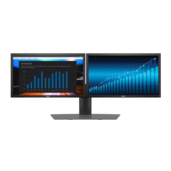 slide 1 of 10, Dell 23'' Fhd Ips Monitors And Dual Monitor Stand, 3 Piece Bundle, 1 ct