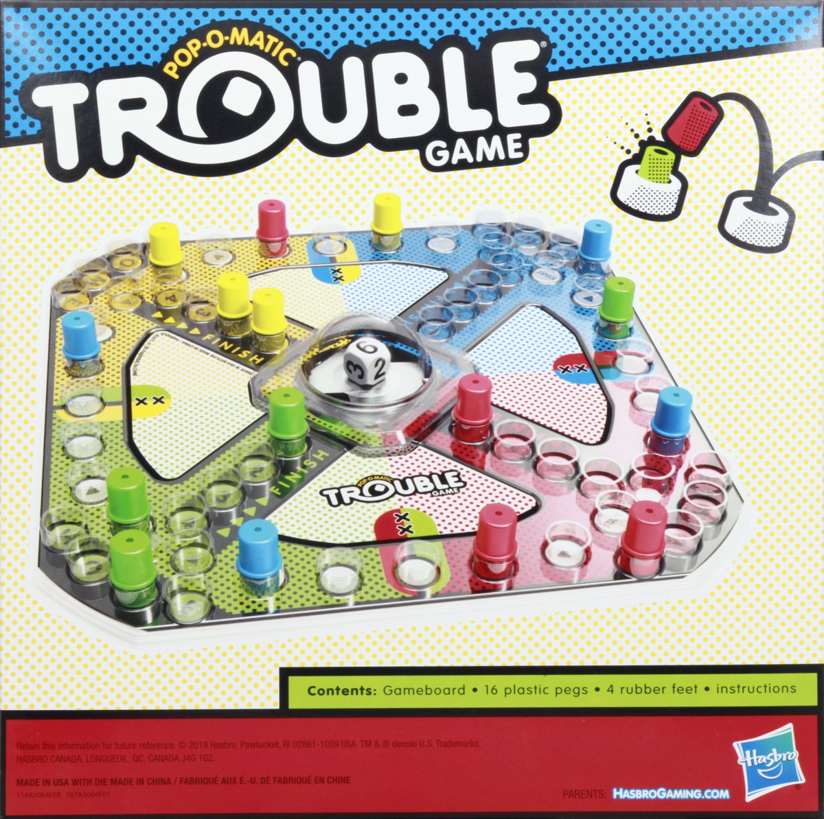 slide 7 of 9, Hasbro Ages 5+ Pop-O-Matic Trouble Game 1 ea, 1 ct