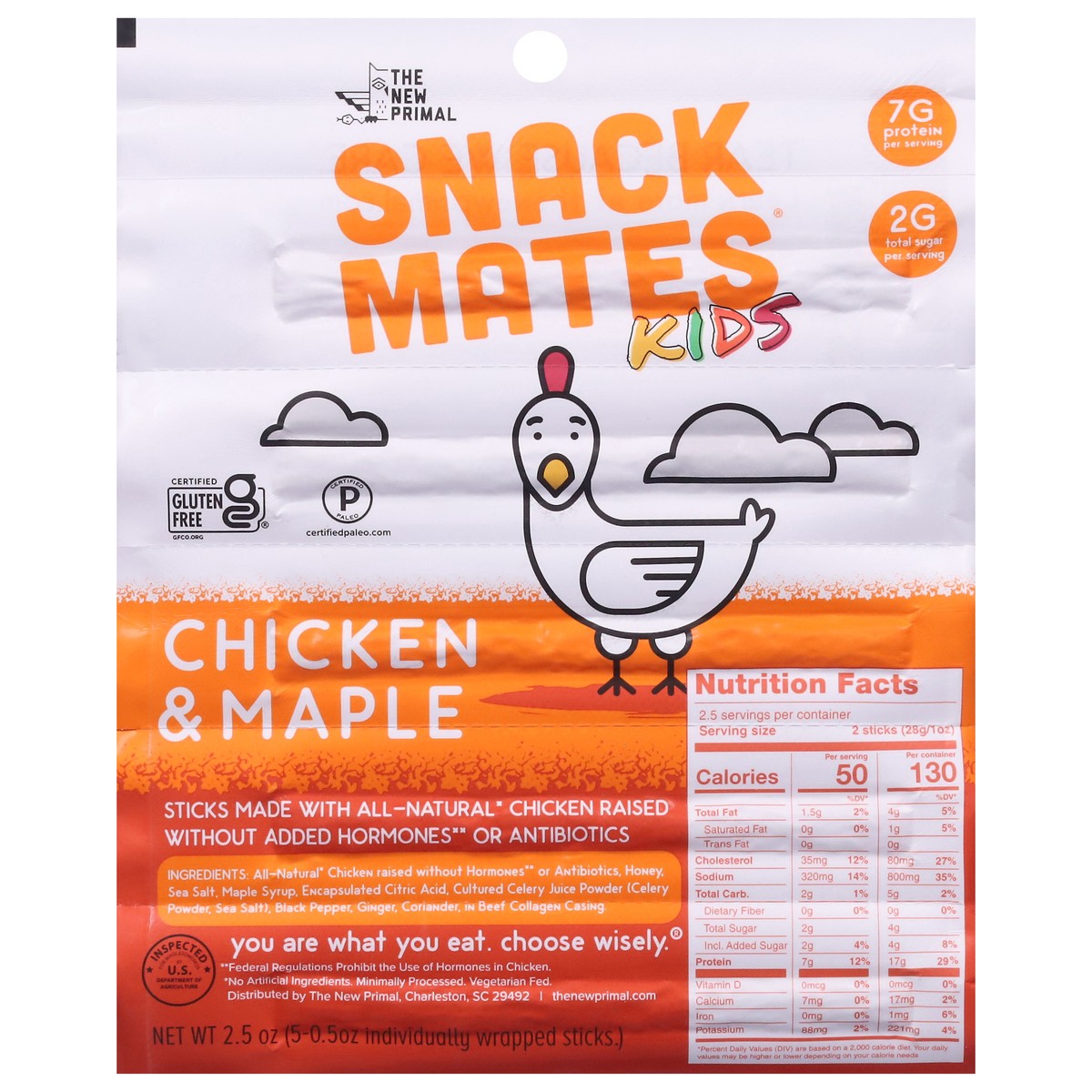 slide 1 of 1, Snack Mates Kids Chicken & Maple Meat Snack 5 ea, 2.5 oz