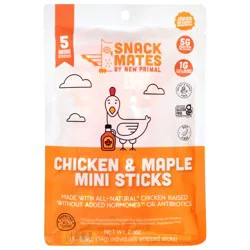 The New Primal Snack Mates Chicken & Maple Mini Meat Sticks - 5 - 0.5 oz Sticks