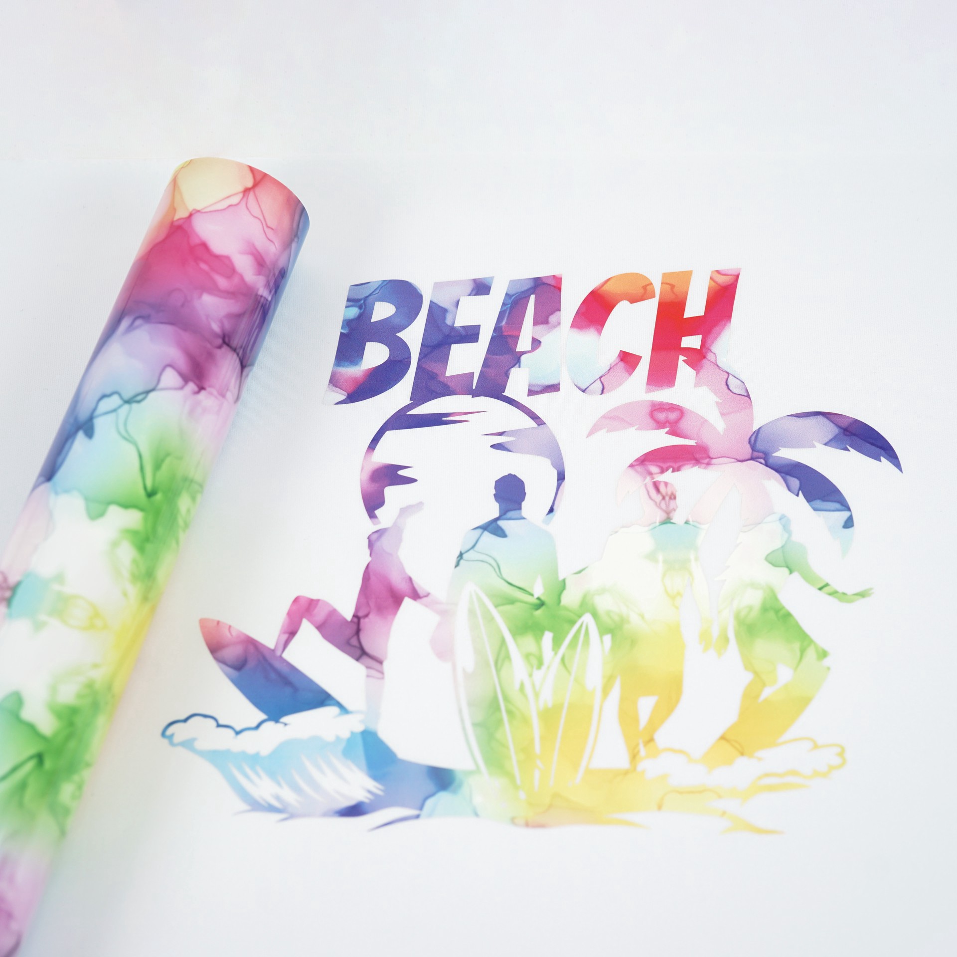 slide 3 of 4, Rainbow Watercolor Heat Transfer Vinyl By Make Market, 12 in x 24 in