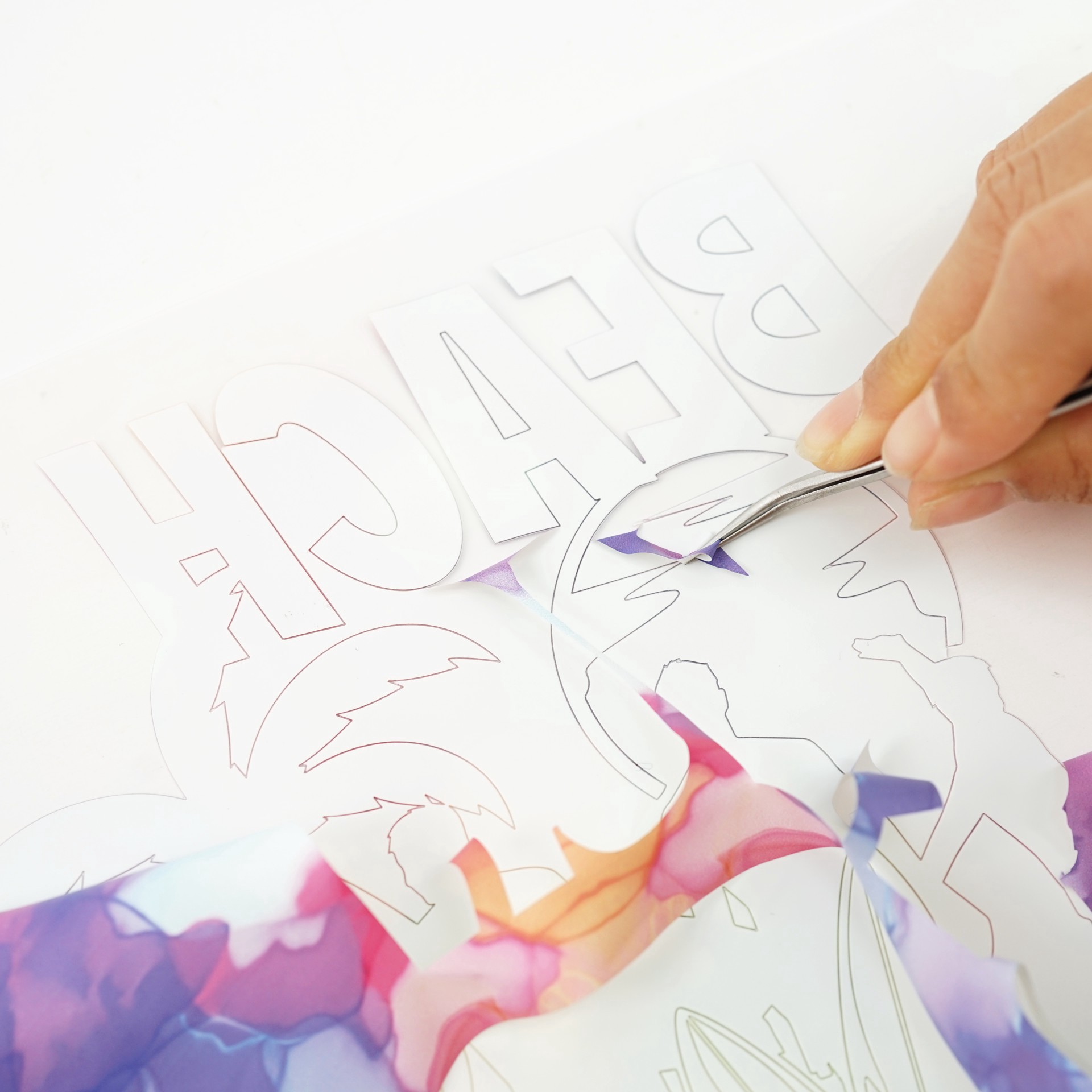 slide 2 of 4, Rainbow Watercolor Heat Transfer Vinyl By Make Market, 12 in x 24 in