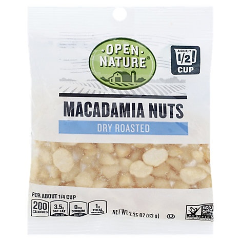 slide 1 of 1, Open Nature Macadamia Nuts Dry Roasted Chopped, 2.25 oz