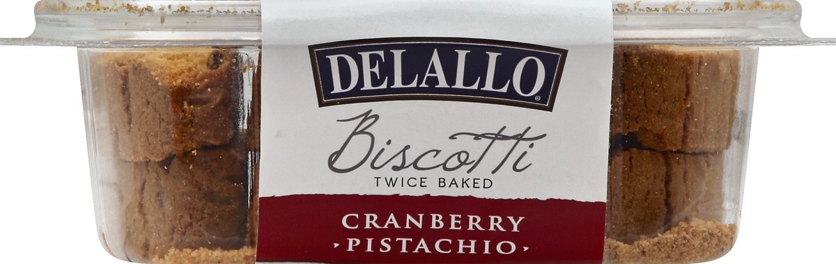 slide 1 of 5, Delallo Cranberry Pistachio Biscotti, 7 oz