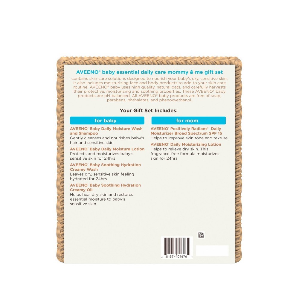 slide 2 of 9, Aveeno Essential Baby & Mommy Skincare Gift Set, 7 items, 1 ct