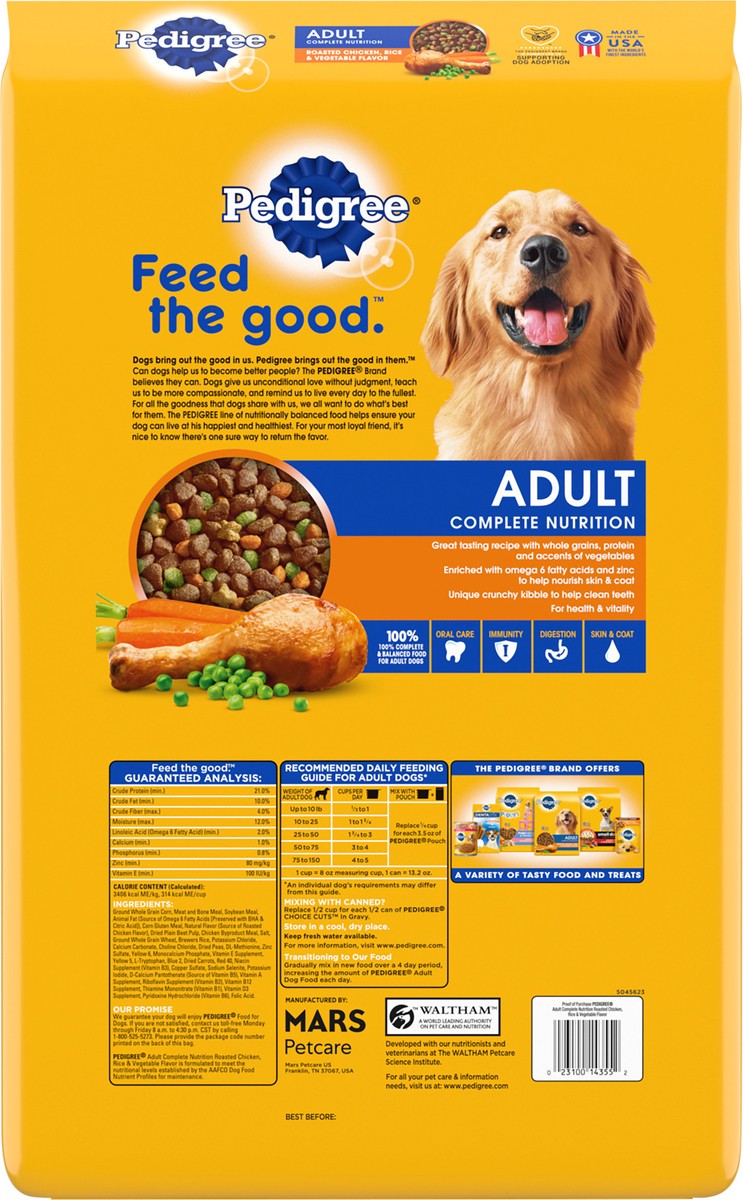slide 5 of 9, MARS PEDIGREE Complete Nutrition Adult Dry Dog Food Chkn/Rice/Veg, 16 lb