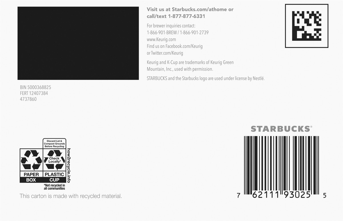 slide 4 of 9, Starbucks K-Cup Coffee Pods, Dark Roast Coffee, Caffè Verona, 100% Arabica, 1 box (10 pods), 10 ct