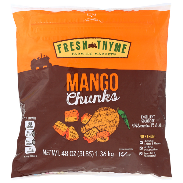 slide 1 of 1, Fresh Thyme Farmer's Frozen Market Mango Chunks, 48 oz