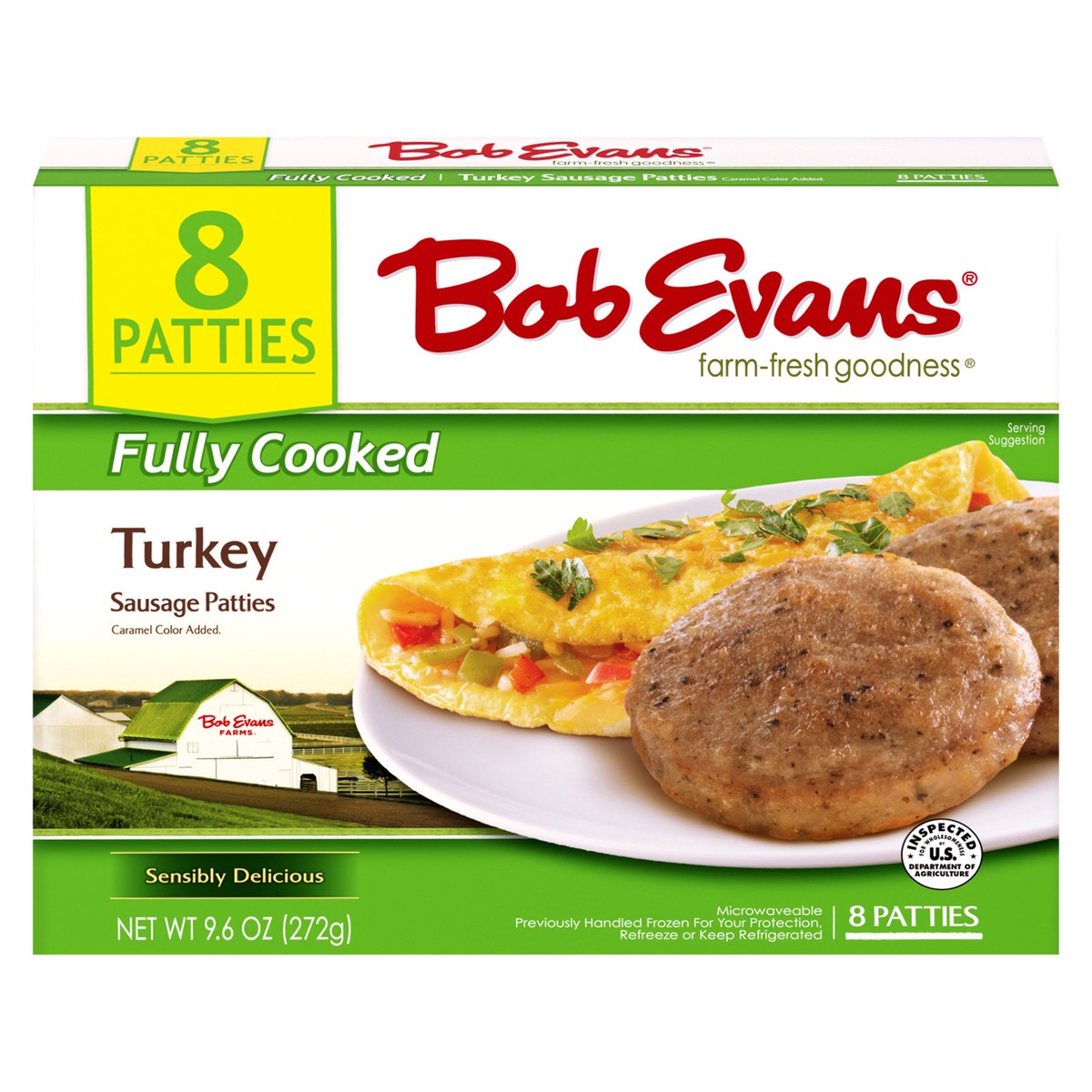 slide 1 of 1, Bob Evans Turkey Sausage Patties 8 ct Box, 8 ct