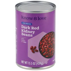 Know & Love Low Sodium Dark Red Kidney Beans 15.5 Ounce
