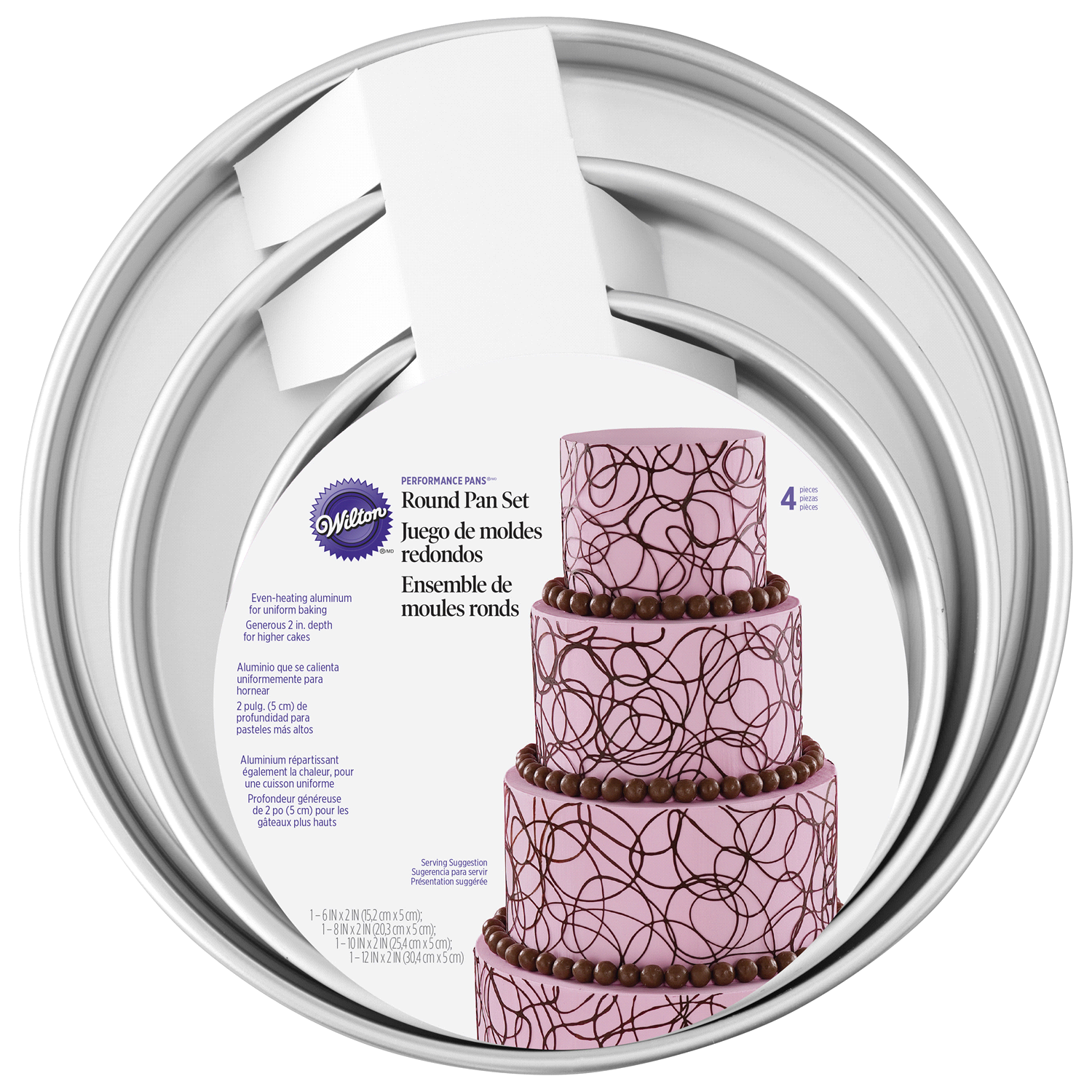 slide 1 of 2, Wilton Round Pan Set, 4 ct