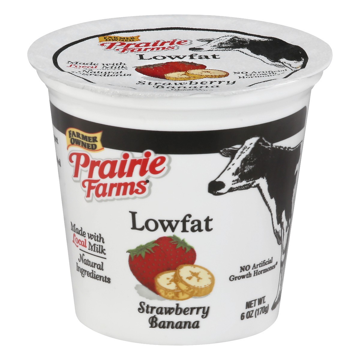 slide 1 of 10, Prairie Farms Lowfat Blended Strawberry Banana Yogurt 6 oz, 6 oz