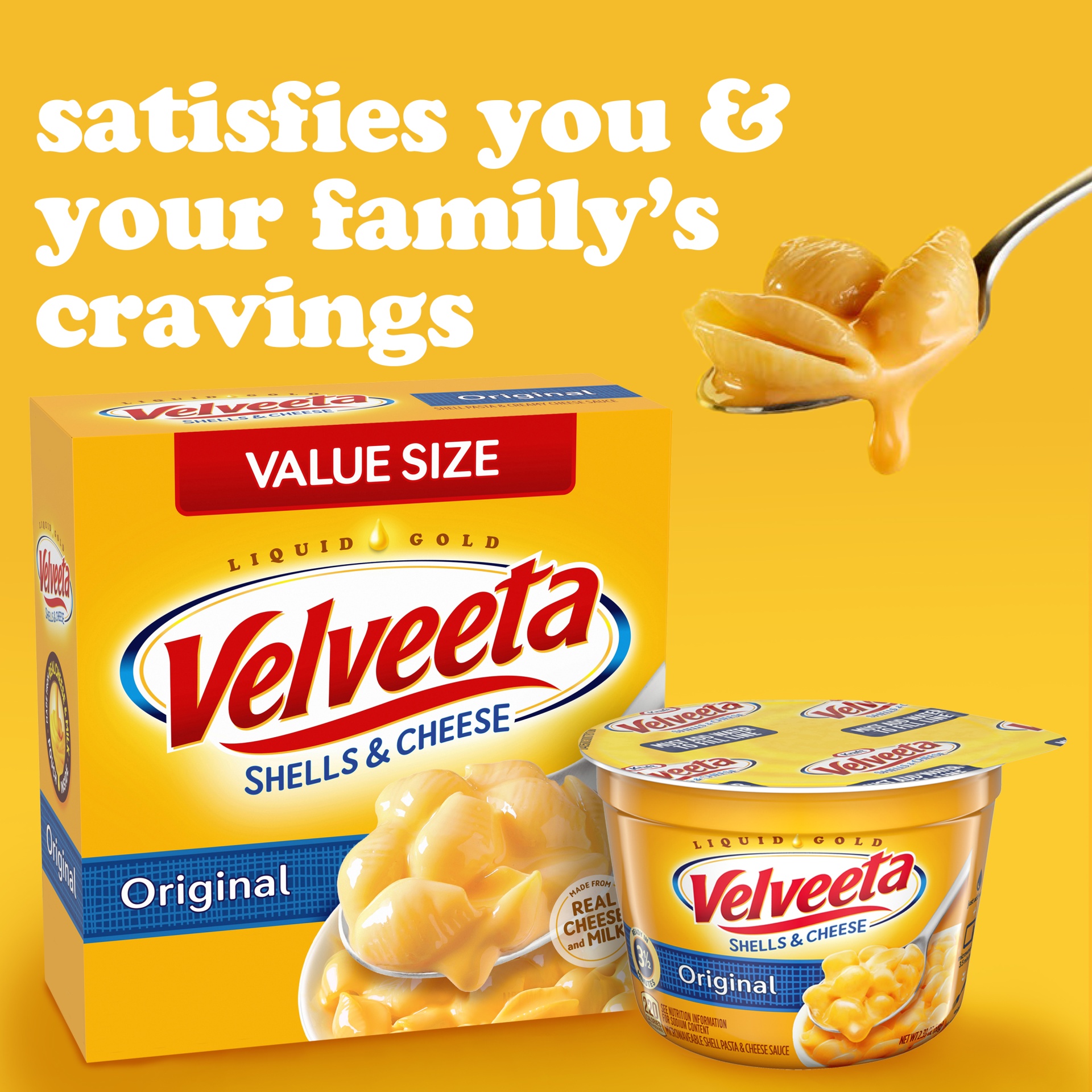 Velveeta Shells & Cheese Original Shell Pasta & Cheese Sauce Value Size ...