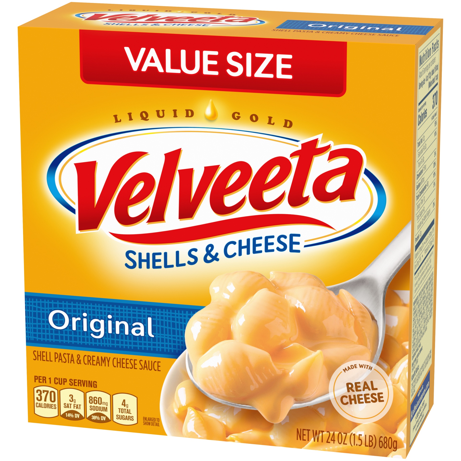 Velveeta Shells & Cheese Original Shell Pasta & Cheese Sauce Value Size ...