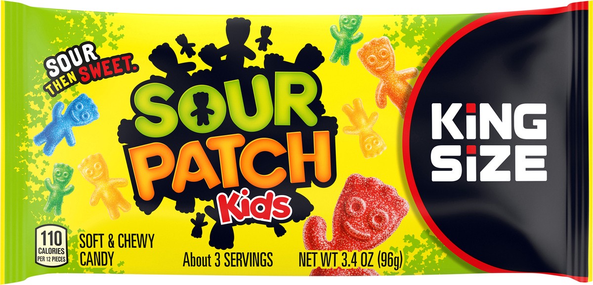 slide 3 of 9, SOUR PATCH KIDS Soft & Chewy Candy, King Size, 3.4 oz, 3.4 oz