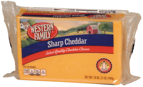 slide 1 of 1, Western Family Sharp Cheddar Cheese, 16 oz