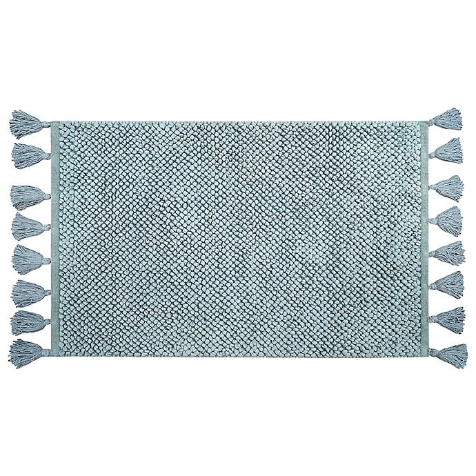 slide 1 of 1, Bee & Willow Home Looped Fringe Bath Rug - Mint'', 21 in x 34 in