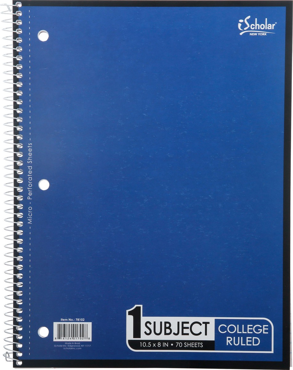 slide 1 of 9, iScholar College Ruled Notebook 1 ea, 1 ct