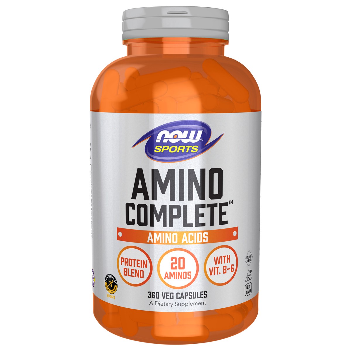 slide 1 of 5, NOW Amino Complete™ - 360 Veg Capsules, 360 ct