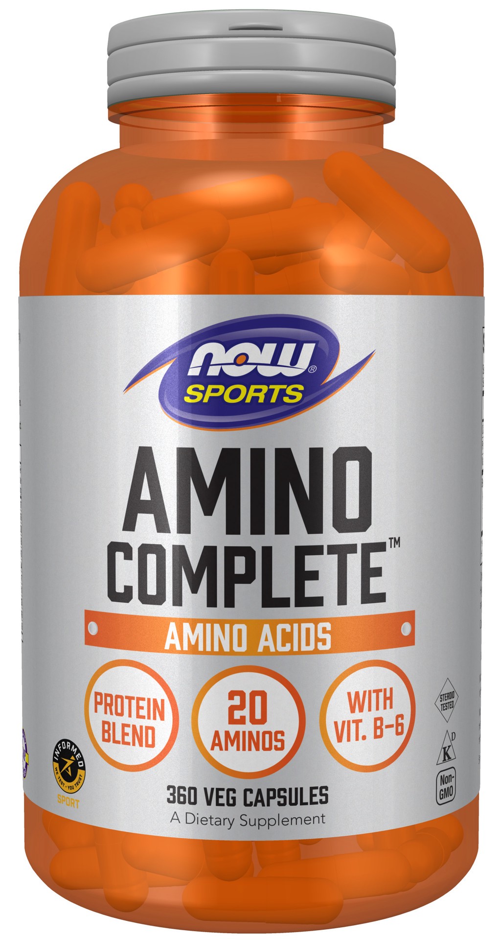 slide 1 of 5, NOW Sports Amino Complete™ - 360 Veg Capsules, 360 ct