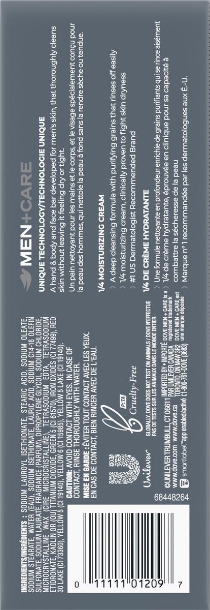 slide 4 of 6, Dove Men+Care Dove Deep Clean Body Soap and Face Bar, 6 ct