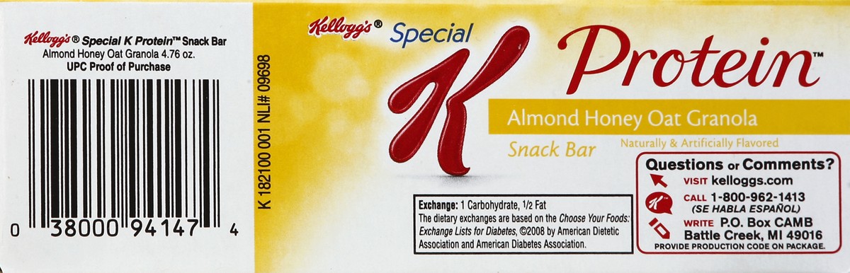 slide 4 of 6, Kellogg's Special K Protein Almond Honey Oat Granola Snack Bars, 5 ct; 0.95 oz