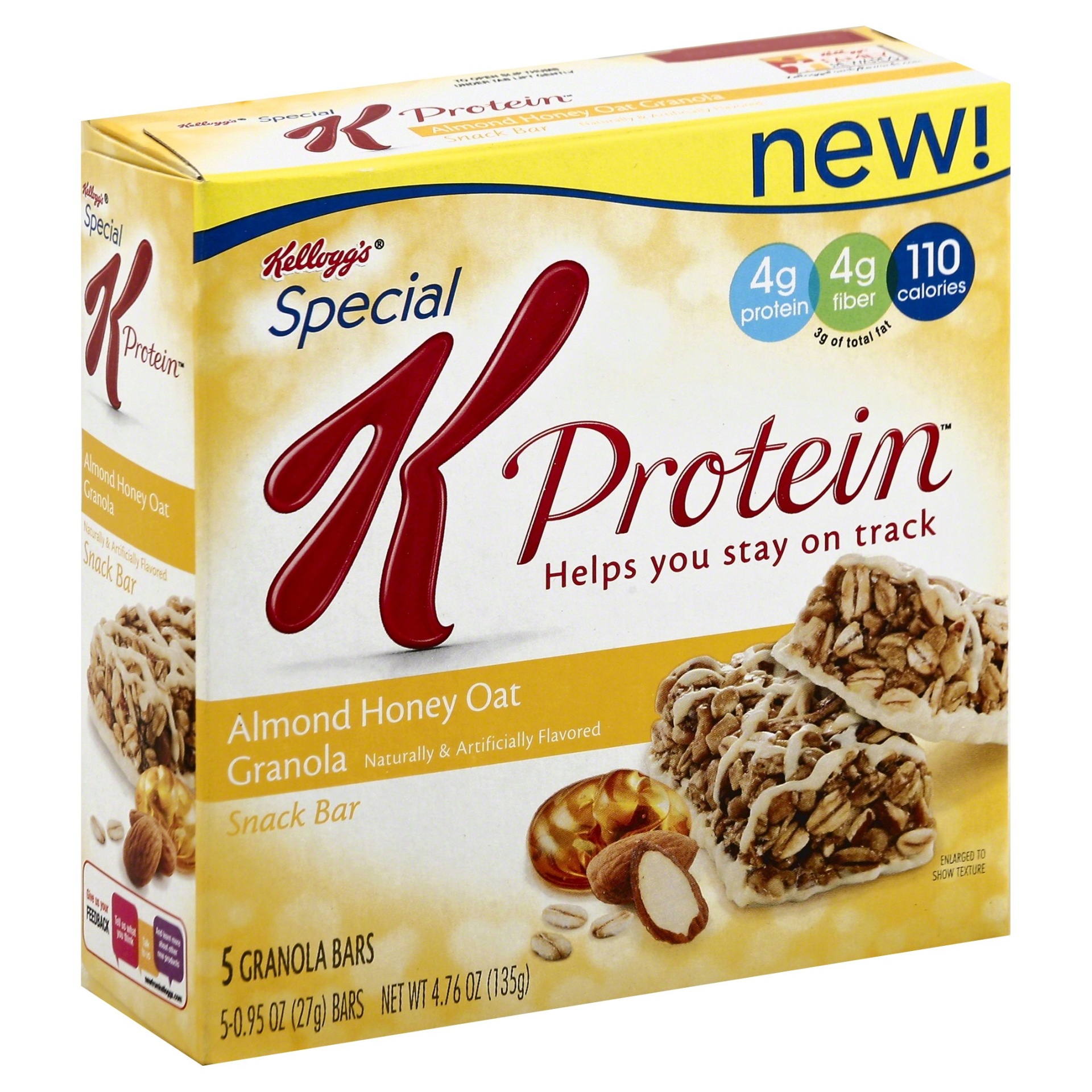 slide 1 of 6, Kellogg's Special K Protein Almond Honey Oat Granola Snack Bars, 5 ct; 0.95 oz