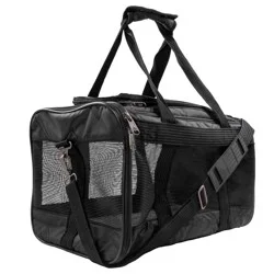 Sherpa Deluxe Black Airline Approved Soft Sided Dog & Cat Carrier - 19 in L x 11.8 in W x 11.5 in H