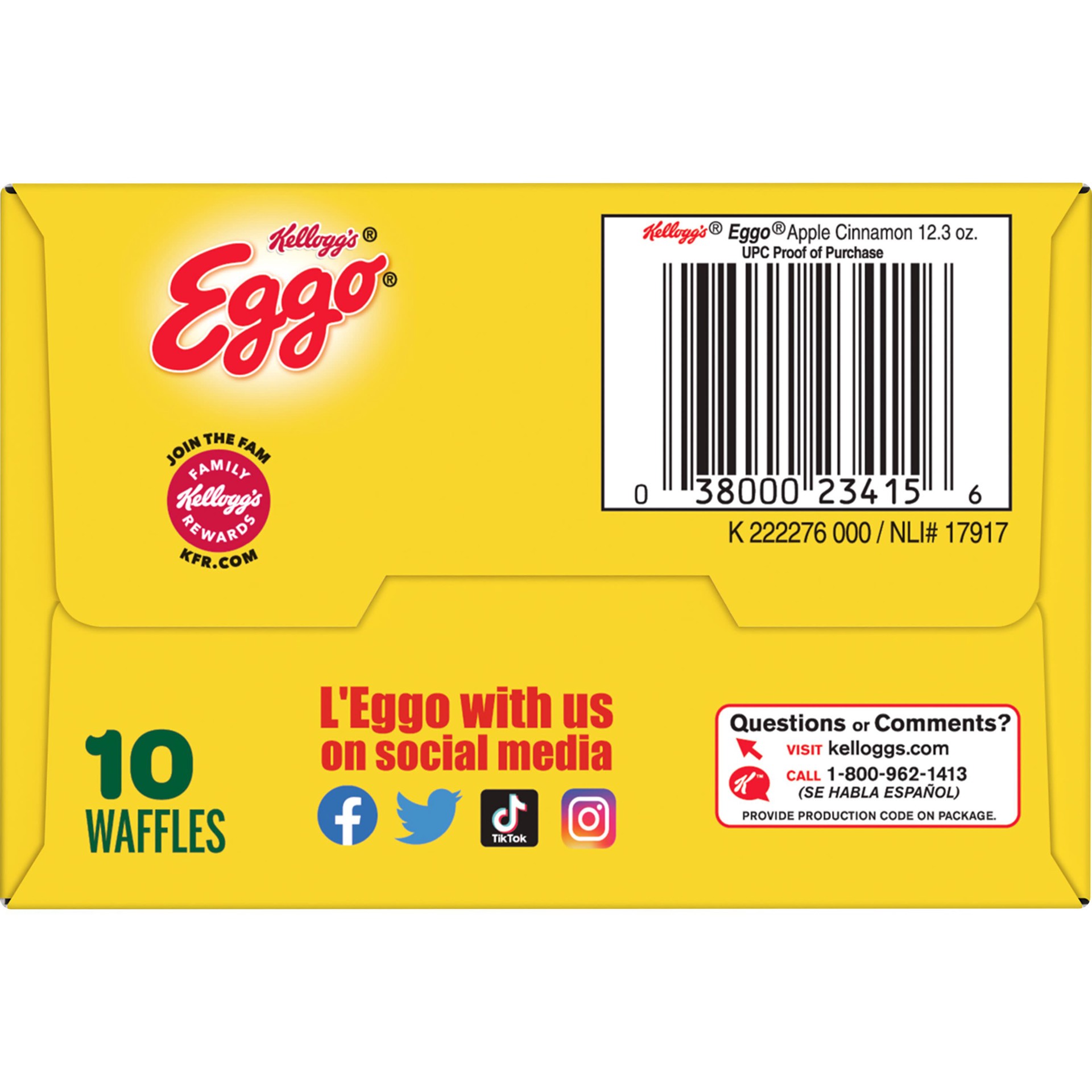 slide 5 of 5, Eggo Kellogg's Eggo Waffles Apple Cinnamon, 12.3 oz