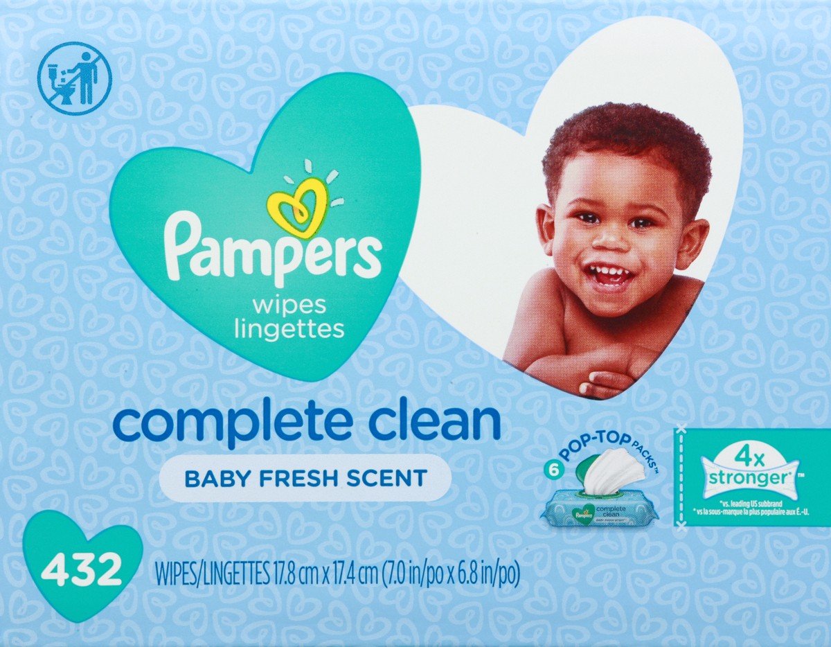slide 3 of 11, Pampers Complete Clean Pop-Top Packs Baby Fresh Scent Wipes 6 ea, 432 ct