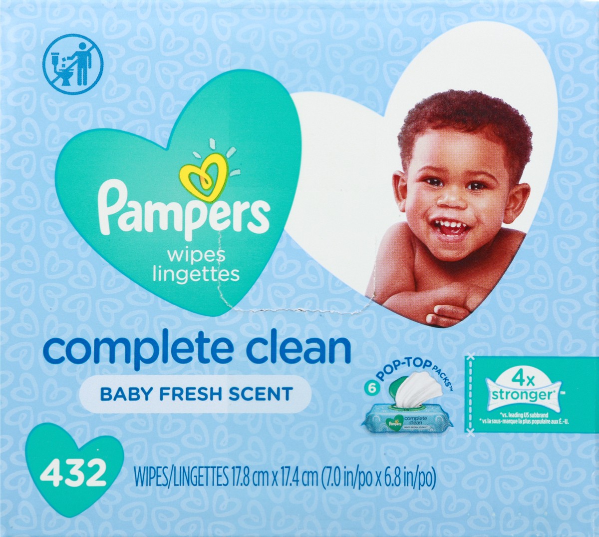 slide 5 of 11, Pampers Complete Clean Pop-Top Packs Baby Fresh Scent Wipes 6 ea, 432 ct