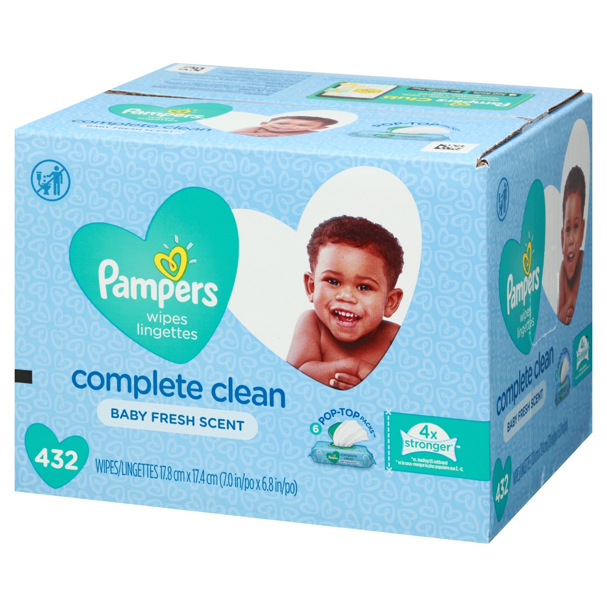 slide 8 of 11, Pampers Complete Clean Pop-Top Packs Baby Fresh Scent Wipes 6 ea, 432 ct
