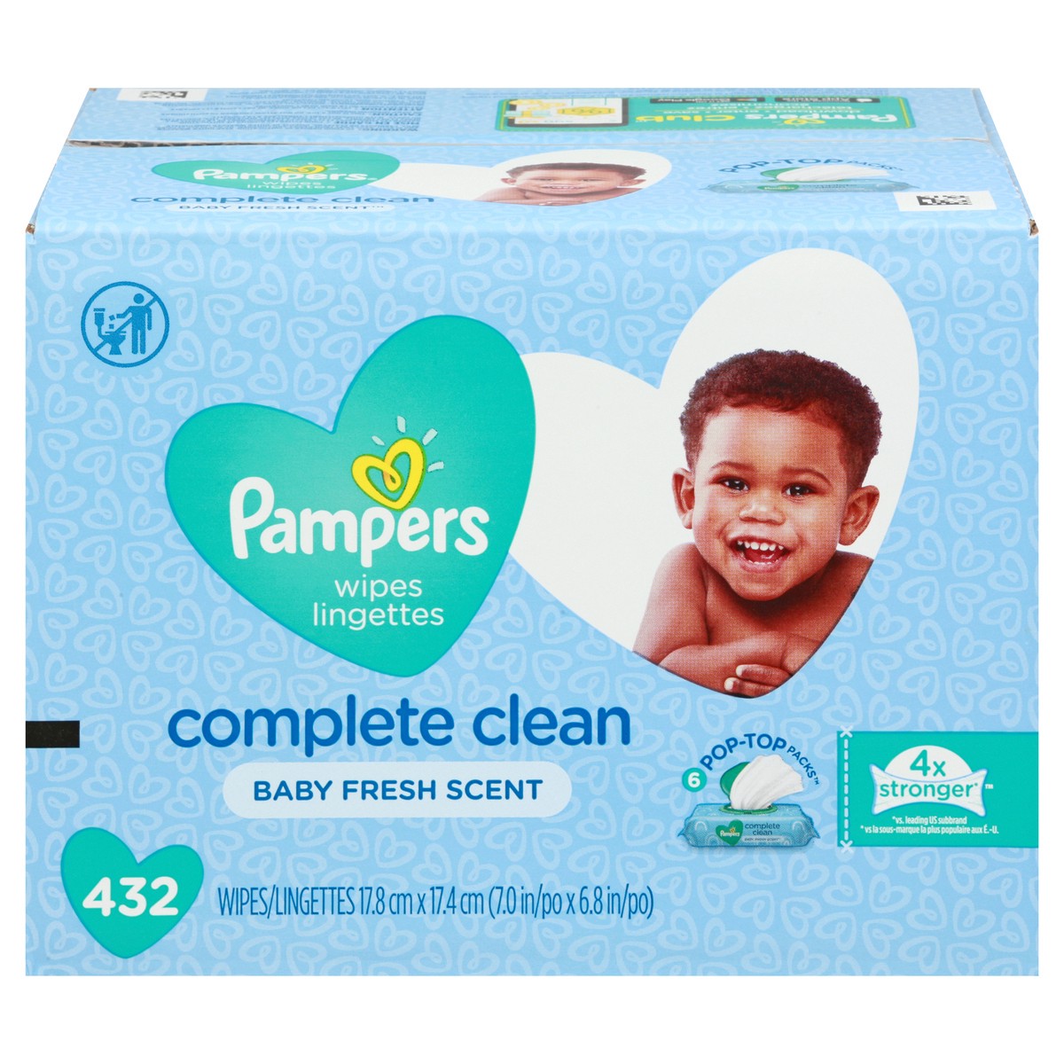slide 1 of 11, Pampers Complete Clean Pop-Top Packs Baby Fresh Scent Wipes 6 ea, 432 ct