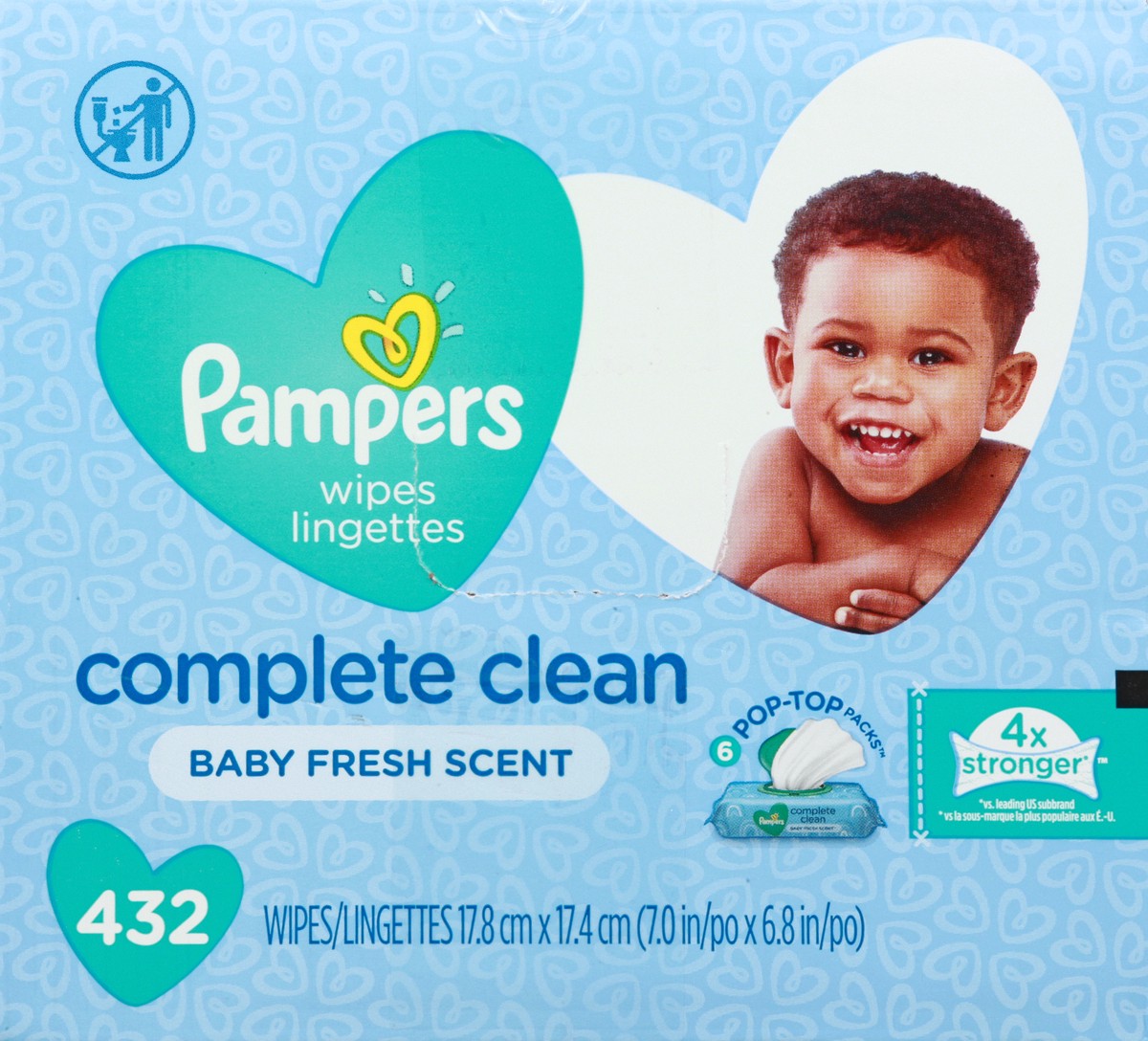 slide 10 of 11, Pampers Complete Clean Pop-Top Packs Baby Fresh Scent Wipes 6 ea, 432 ct