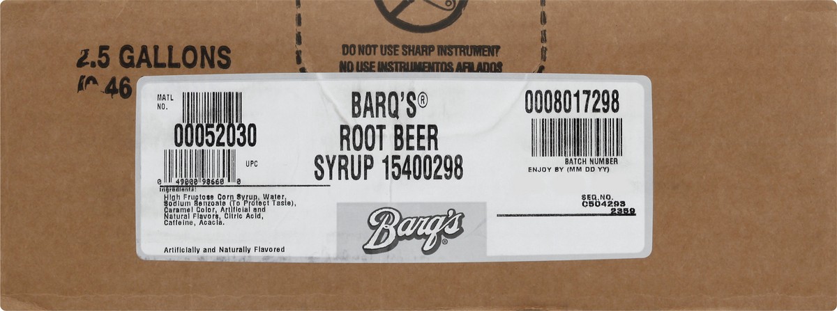 slide 6 of 12, Barq's Root Beer Bag in box, 2.5 Gallons - 2.5 gal, 2.5 gal