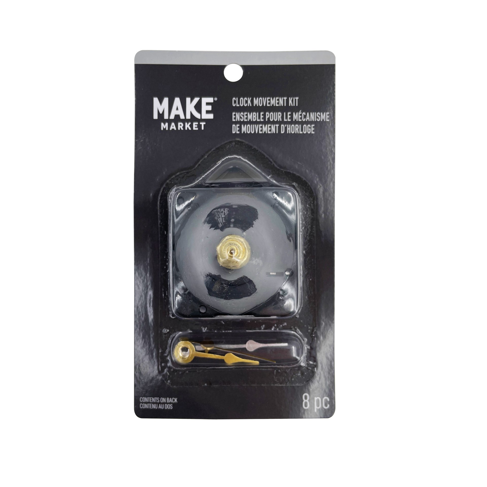 slide 3 of 6, Clock Movement Kit With Mini Hands By Make Market, 3/8 in