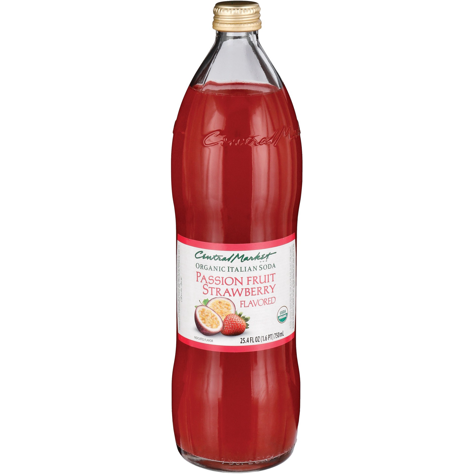 slide 1 of 1, Central Market Organic Italian Soda Passion Fruit - 750 ml, 750 ml