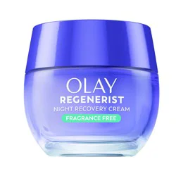 Olay Regenerist Night Recovery Cream with Triple Collagen Peptide, Wrinkle Reducer, Non-Greasy, Fragrance-Free, Hydrating Face Moisturizer for Women, 1.7 oz