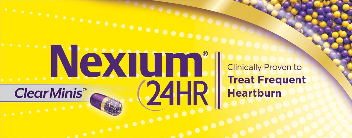 slide 7 of 9, Nexium 24HR ClearMinis Acid Reducer Heartburn Relief Delayed Release Capsules with Esomeprazole Magnesium - 42 Count, 42 ct