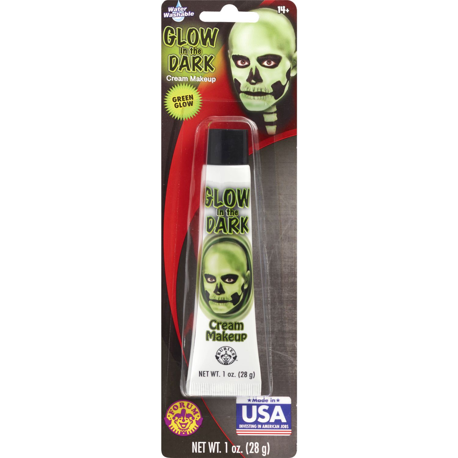 slide 1 of 1, Rubie's Costume Green Glow-In-The-Dark Cream Make-Up, 1 oz