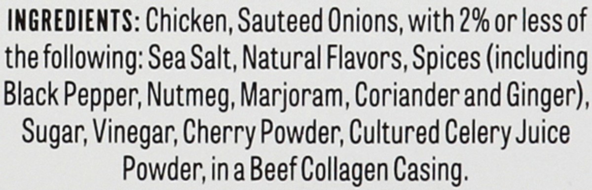 slide 5 of 13, Gilberts Craft Sausage Chicken Bratwurst With Sauteed Onions, 10 oz