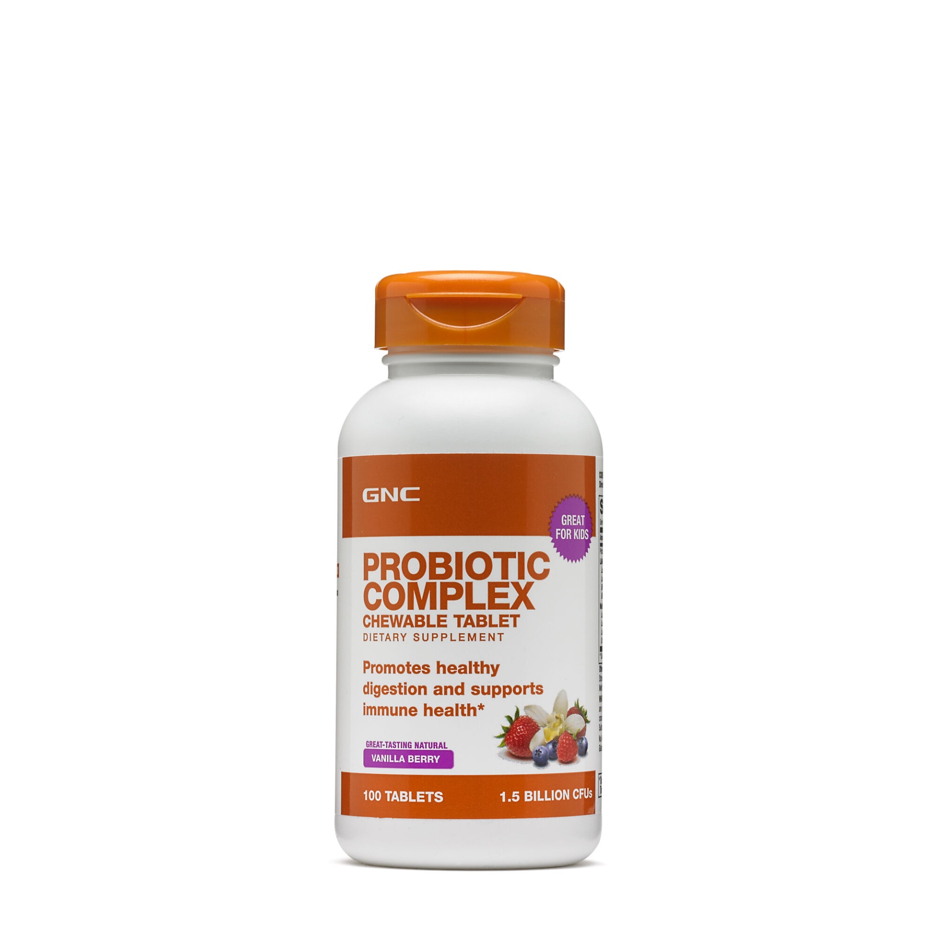 slide 1 of 1, GNC Probiotic Complex Chewable Tablet - Vanilla Berry, 100 ct