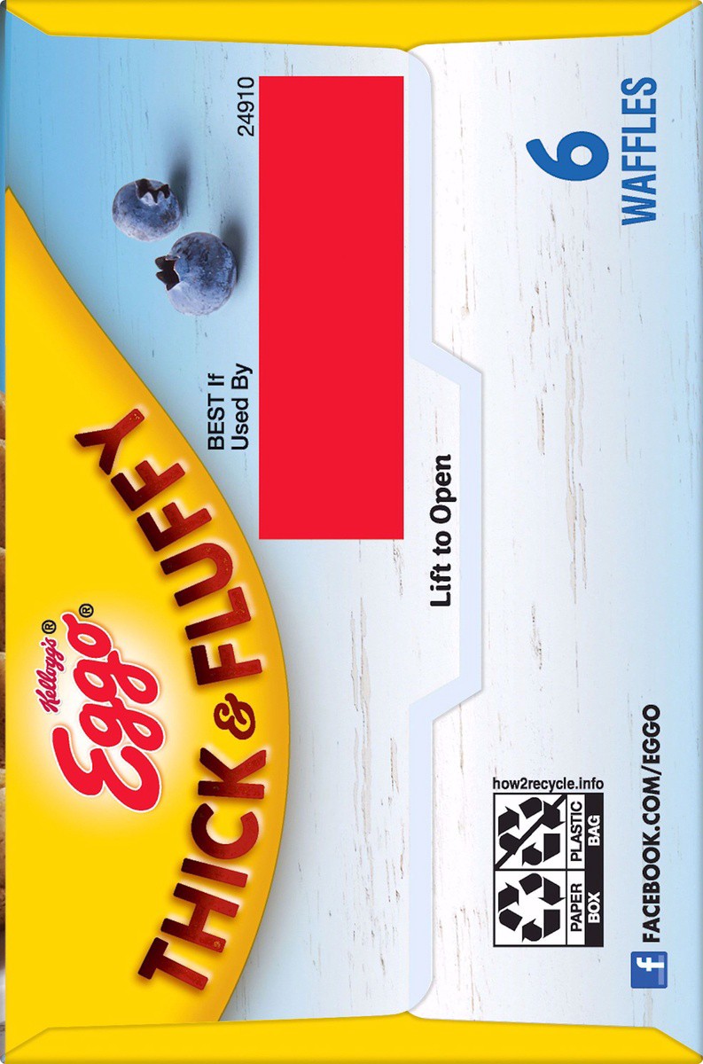 slide 8 of 8, Eggo Kellogg's Eggo Thick and Fluffy Blueberry Frozen Waffles, 11.6 oz