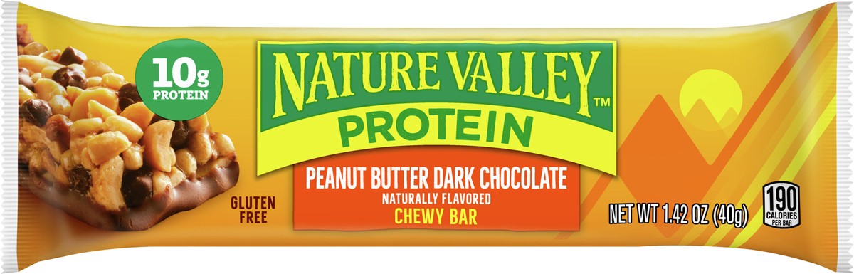 slide 6 of 9, Nature Valley(tm) Peanut Butter Dark Chocolate Protein Chewy Bars, 1.42 oz