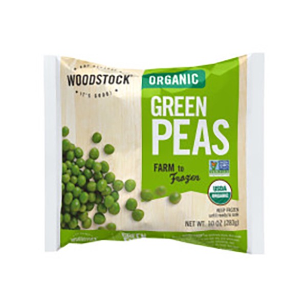 slide 1 of 13, Woodstock Organic Green Peas 10 oz, 10 oz